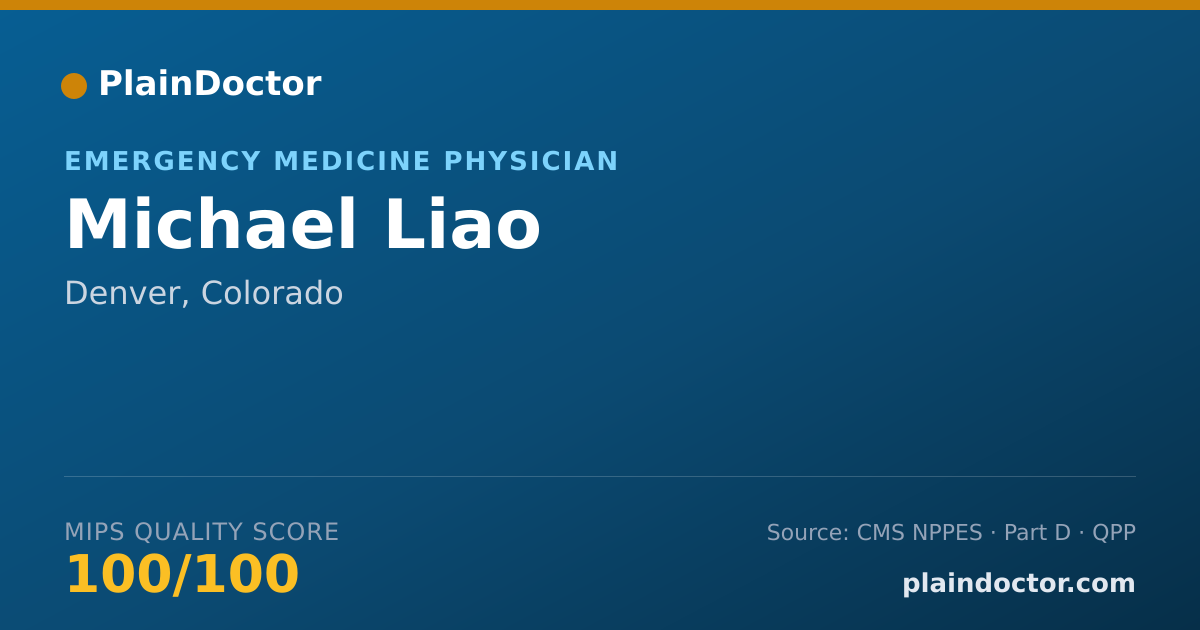 Shareable card for Michael Liao - Emergency Medicine Physician, Denver, CO