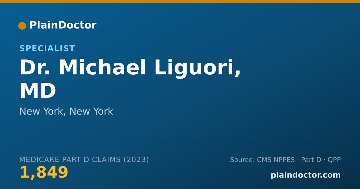 Shareable card for Michael Liguori, MD - Specialist, New York, NY