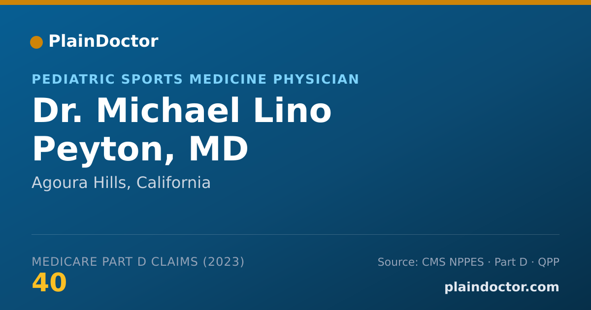 Shareable card for Michael Lino Peyton, MD - Pediatric Sports Medicine Physician, Agoura Hills, CA