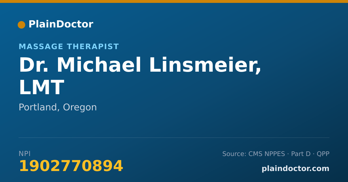 Shareable card for Michael Linsmeier, LMT - Massage Therapist, Portland, OR