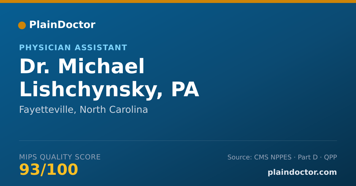 Shareable card for Michael Lishchynsky, PA - Physician Assistant, Fayetteville, NC