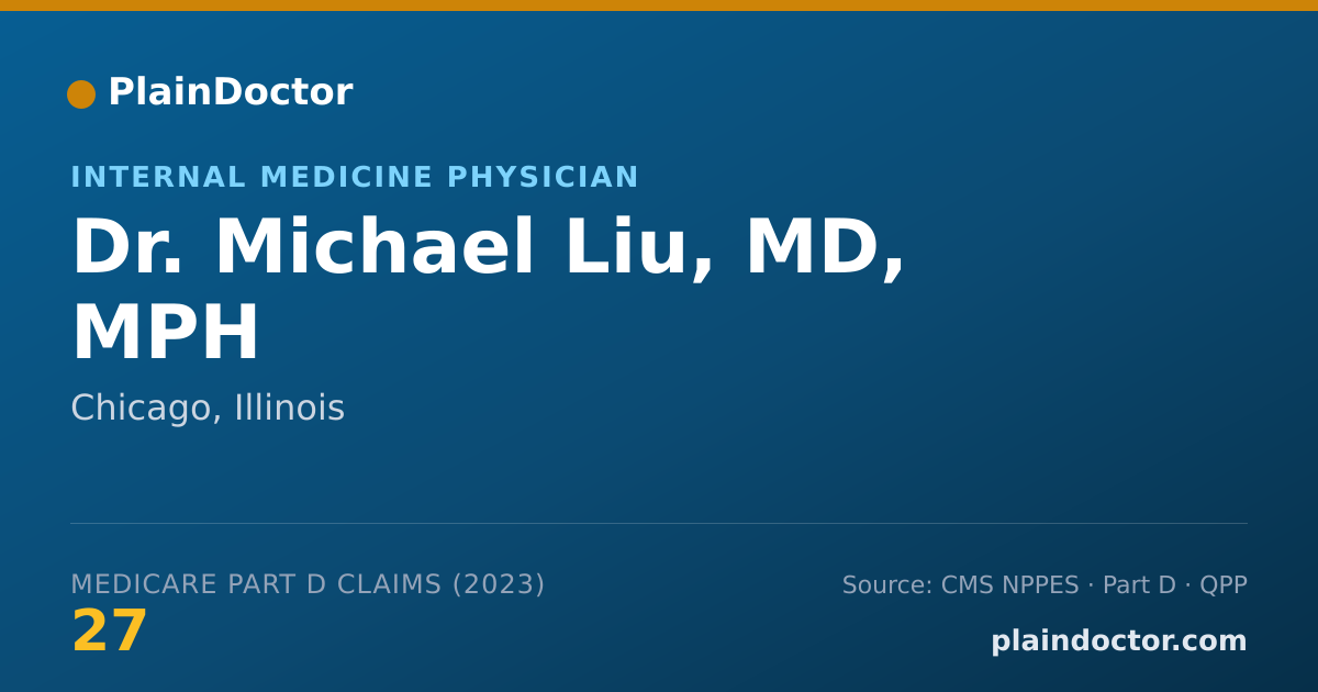 Shareable card for Michael Liu, MD, MPH - Internal Medicine Physician, Chicago, IL