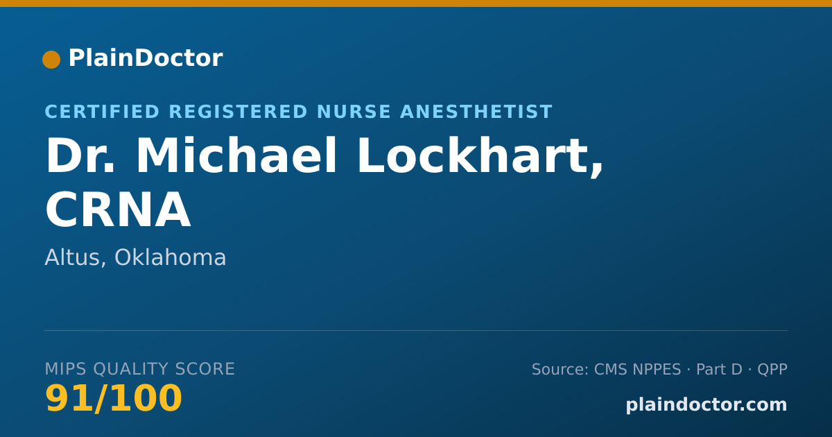 Shareable card for Michael Lockhart, CRNA - Certified Registered Nurse Anesthetist, Altus, OK