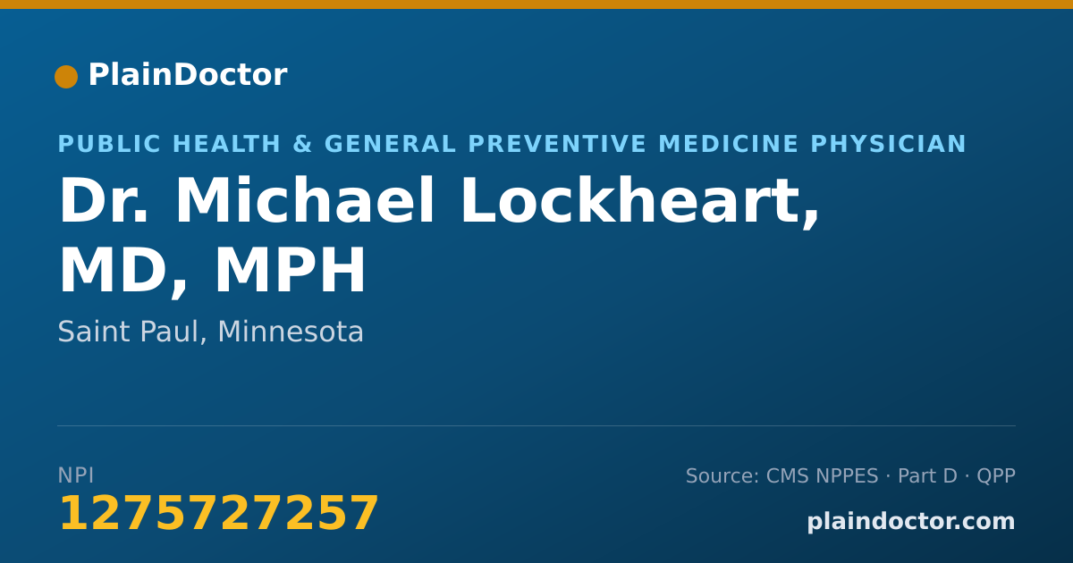 Shareable card for Michael Lockheart, MD, MPH - Public Health & General Preventive Medicine Physician, Saint Paul, MN