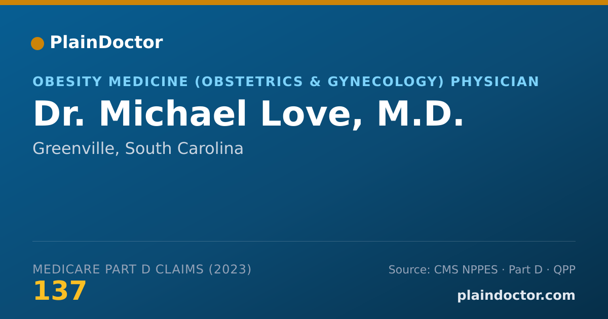 Shareable card for Michael Love, M.D. - Obesity Medicine (Obstetrics & Gynecology) Physician, Greenville, SC