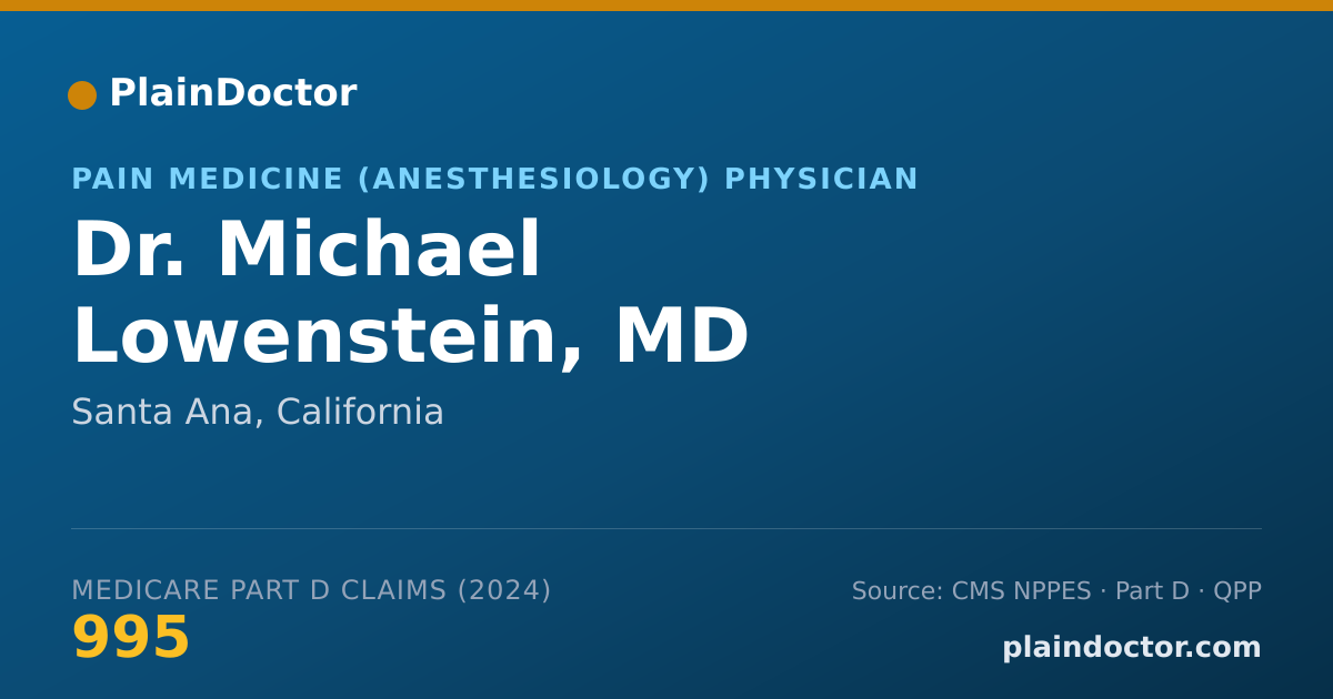 Shareable card for Michael Lowenstein, MD - Pain Medicine (Anesthesiology) Physician, Santa Ana, CA
