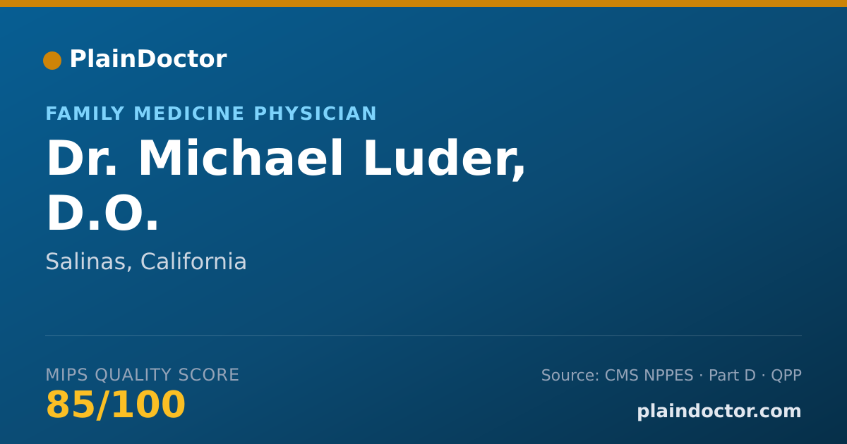 Shareable card for Michael Luder, D.O. - Family Medicine Physician, Salinas, CA