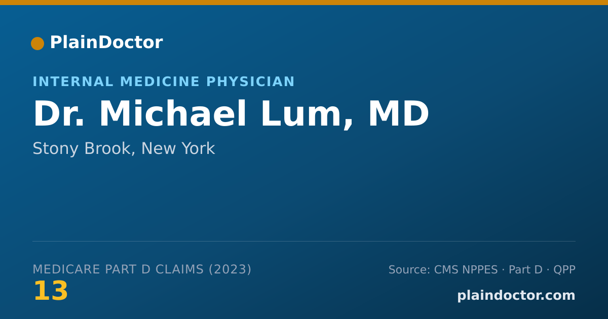 Shareable card for Michael Lum, MD - Internal Medicine Physician, Stony Brook, NY