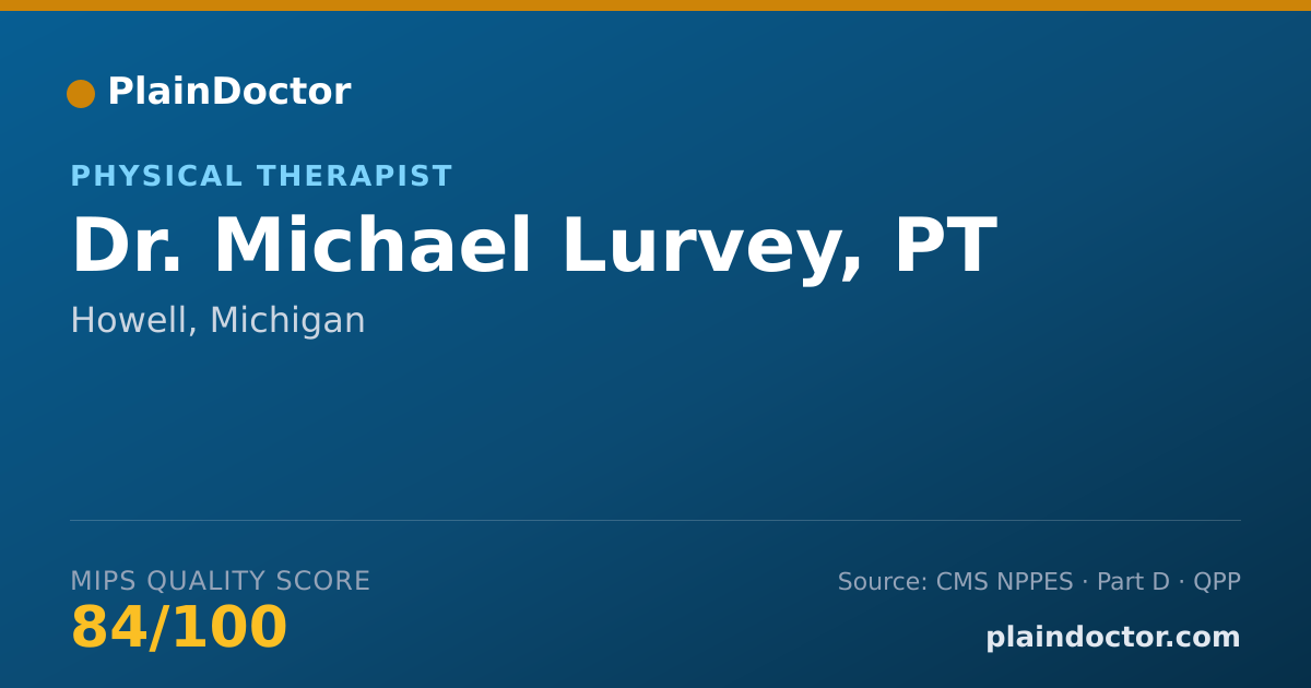 Shareable card for Michael Lurvey, PT - Physical Therapist, Howell, MI