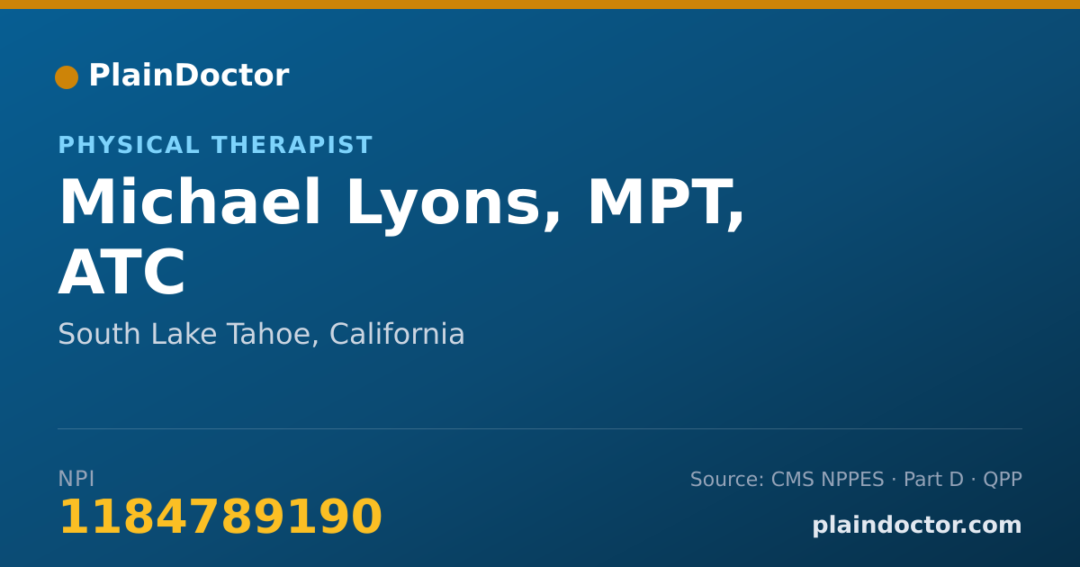 Shareable card for Michael Lyons, MPT, ATC - Physical Therapist, South Lake Tahoe, CA