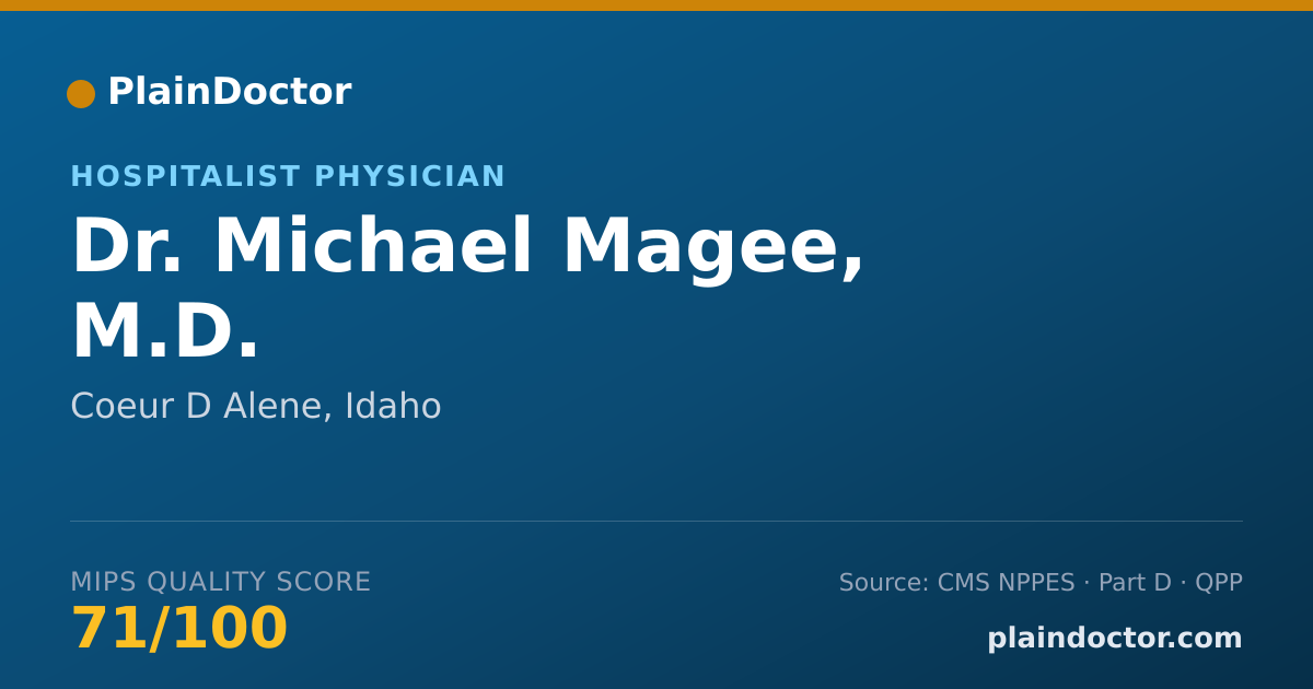 Shareable card for Michael Magee, M.D. - Hospitalist Physician, Coeur D Alene, ID
