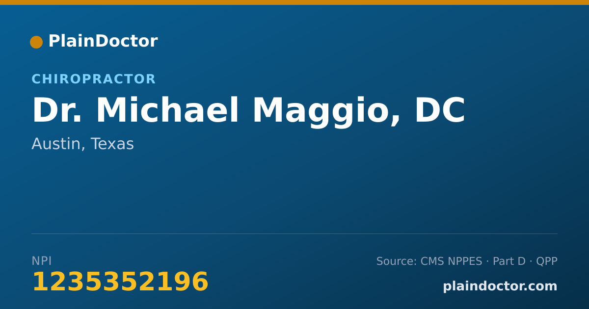 Shareable card for Michael Maggio, DC - Chiropractor, Austin, TX