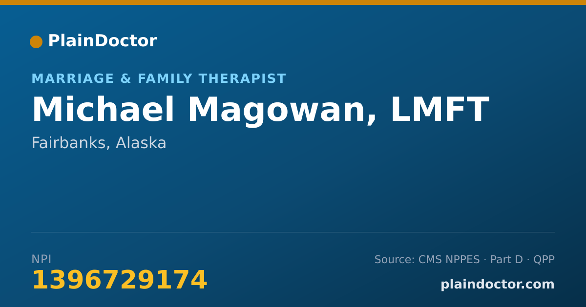 Shareable card for Michael Magowan, LMFT - Marriage & Family Therapist, Fairbanks, AK