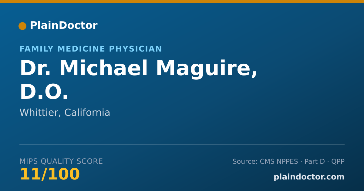 Shareable card for Michael Maguire, D.O. - Family Medicine Physician, Whittier, CA
