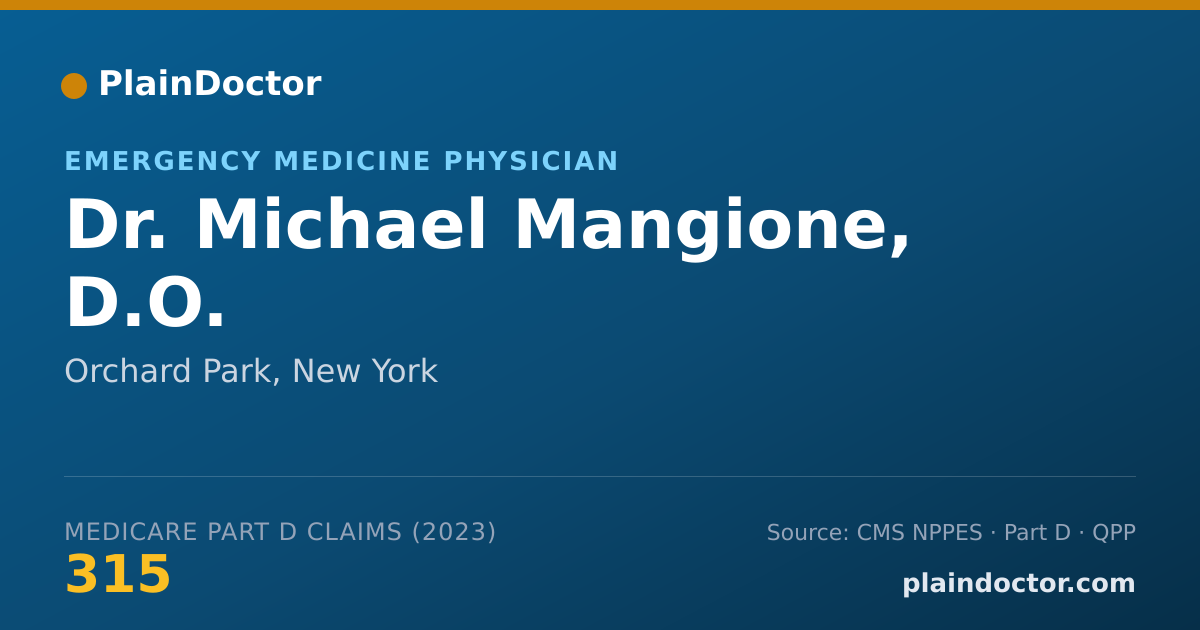 Shareable card for Michael Mangione, D.O. - Emergency Medicine Physician, Orchard Park, NY