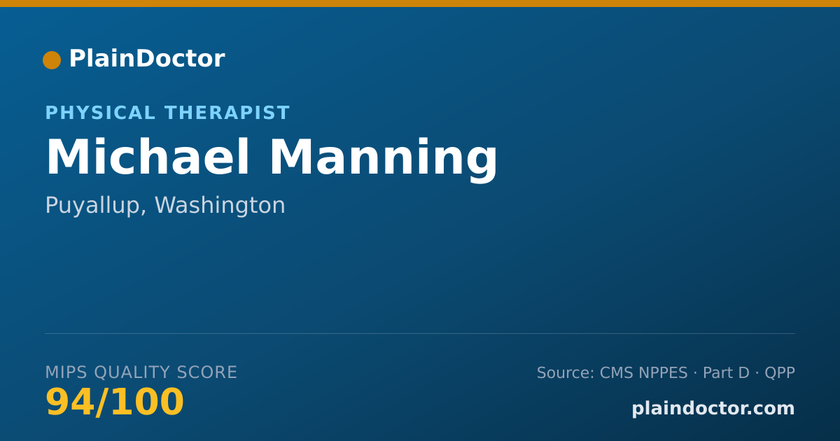 Shareable card for Michael Manning - Physical Therapist, Puyallup, WA
