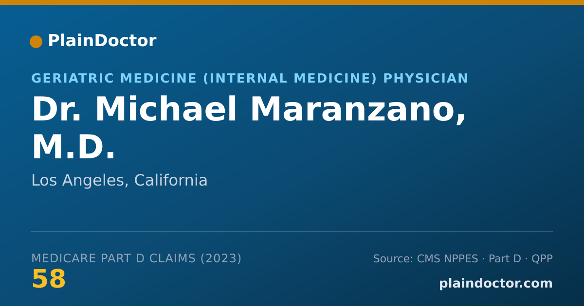 Shareable card for Michael Maranzano, M.D. - Geriatric Medicine (Internal Medicine) Physician, Los Angeles, CA