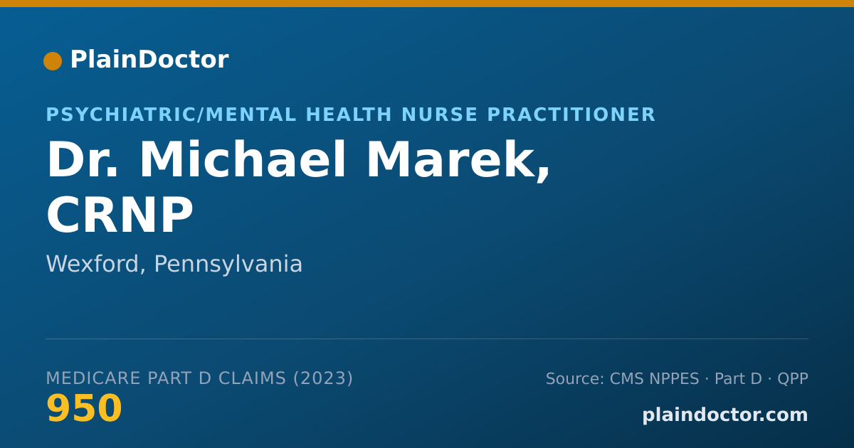 Shareable card for Michael Marek, CRNP - Psychiatric/Mental Health Nurse Practitioner, Wexford, PA