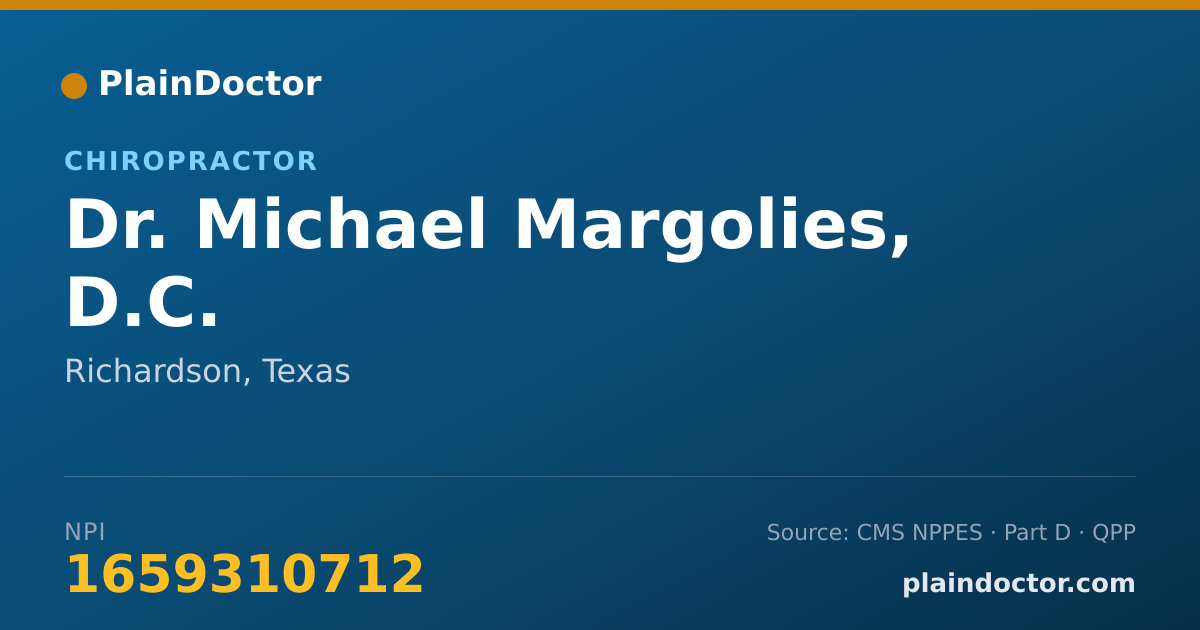 Shareable card for Michael Margolies, D.C. - Chiropractor, Richardson, TX