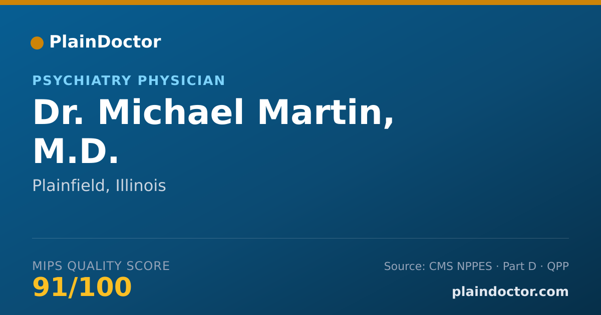 Shareable card for Michael Martin, M.D. - Internal Medicine Physician, Plainfield, IL