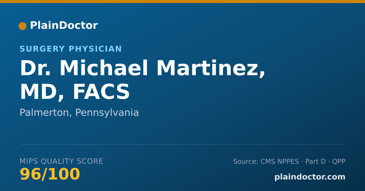 Shareable card for Michael Martinez, MD, FACS - Surgery Physician, Palmerton, PA