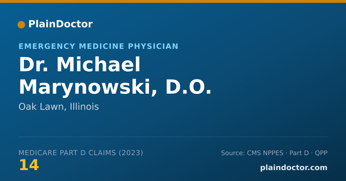 Shareable card for Michael Marynowski, D.O. - Emergency Medicine Physician, Oak Lawn, IL