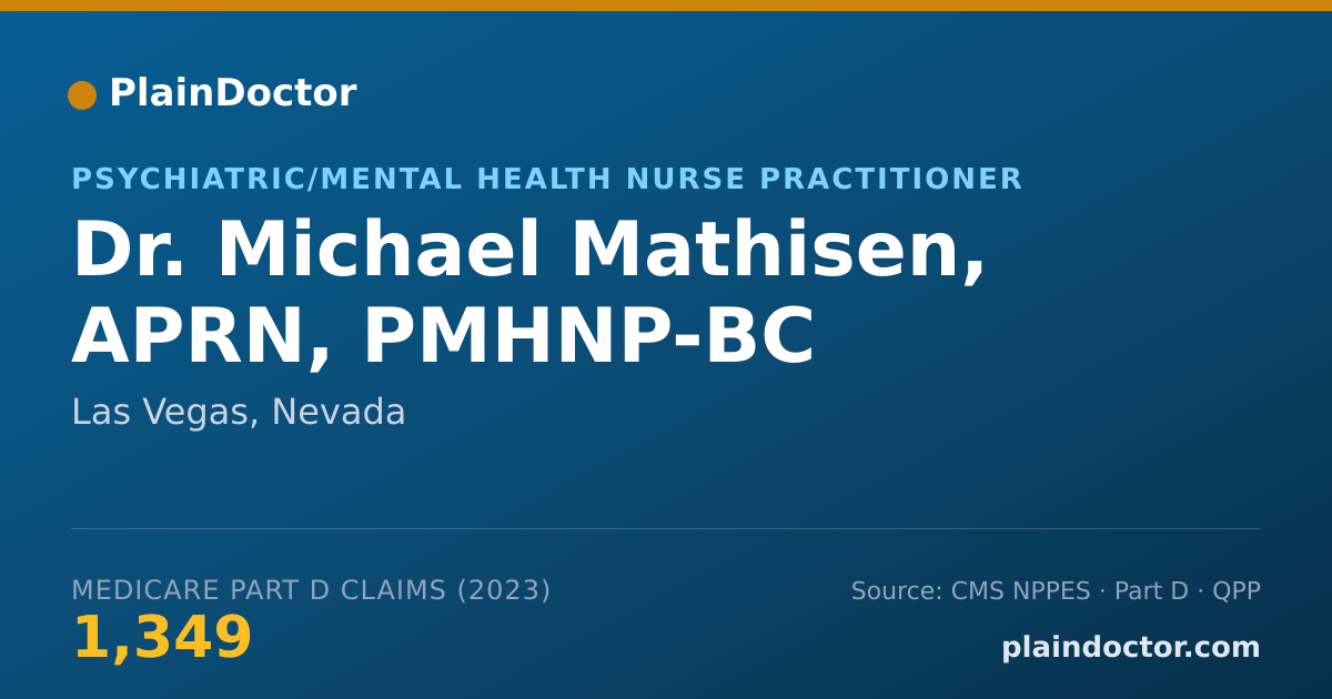 Shareable card for Michael Mathisen, APRN, PMHNP-BC - Psychiatric/Mental Health Nurse Practitioner, Las Vegas, NV