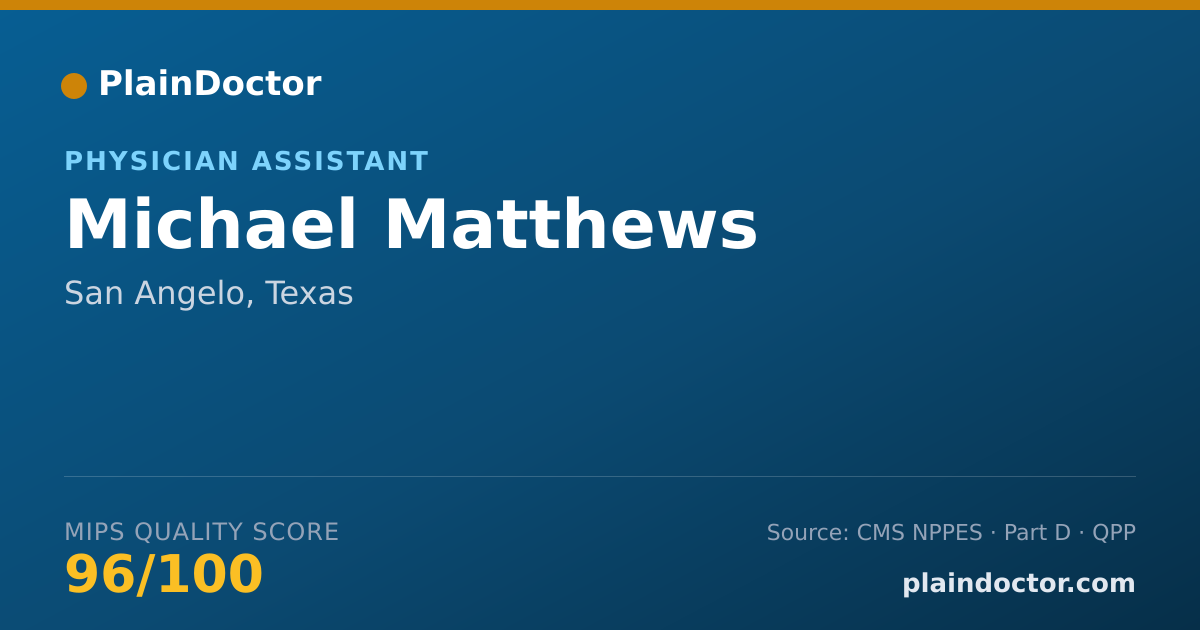 Shareable card for Michael Matthews - Physician Assistant, San Angelo, TX