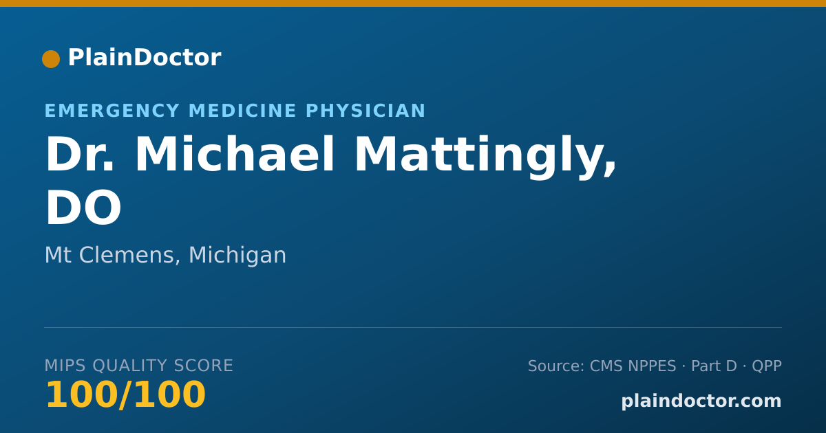 Shareable card for Michael Mattingly, DO - Emergency Medicine Physician, Mt Clemens, MI
