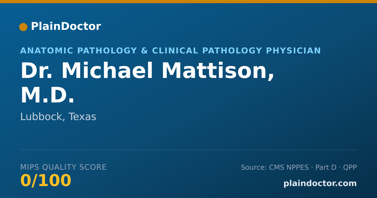 Shareable card for Michael Mattison, M.D. - Anatomic Pathology & Clinical Pathology Physician, Lubbock, TX