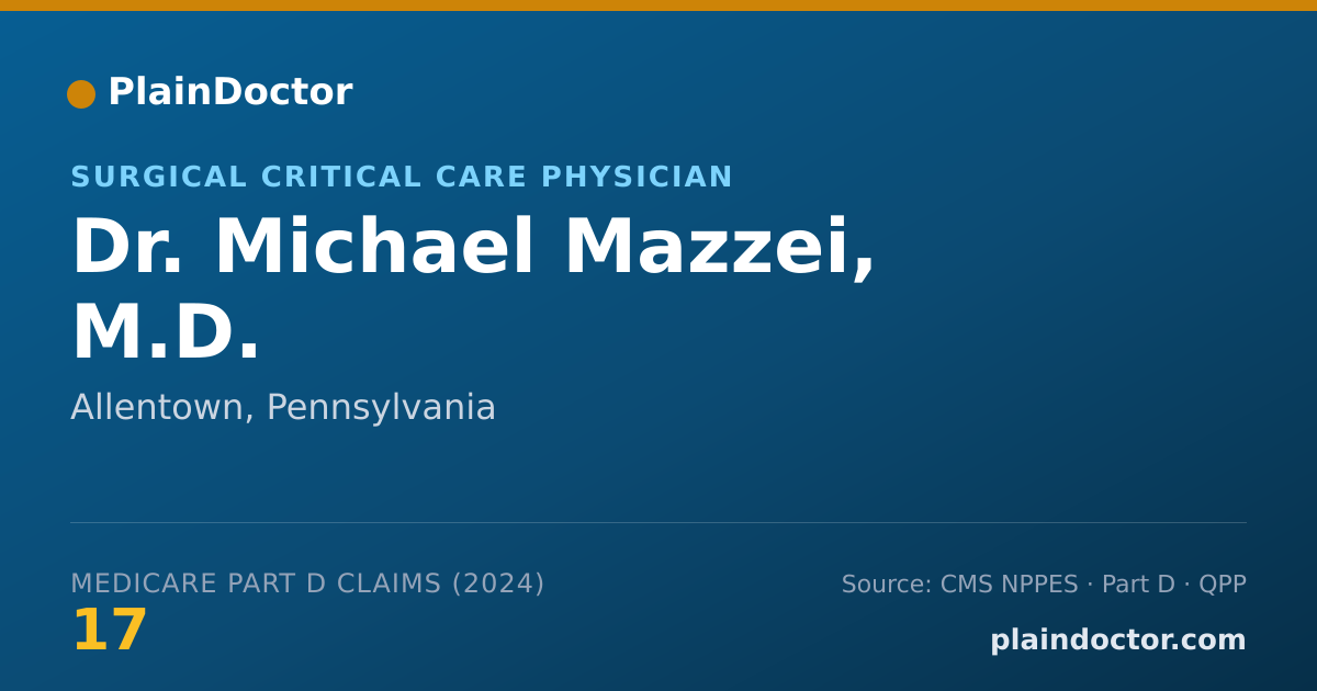 Shareable card for Michael Mazzei, M.D. - Surgery Physician, Allentown, PA