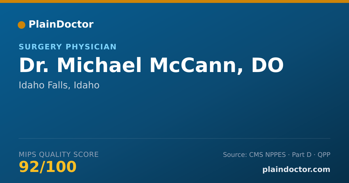 Shareable card for Michael McCann, DO - Surgery Physician, Idaho Falls, ID