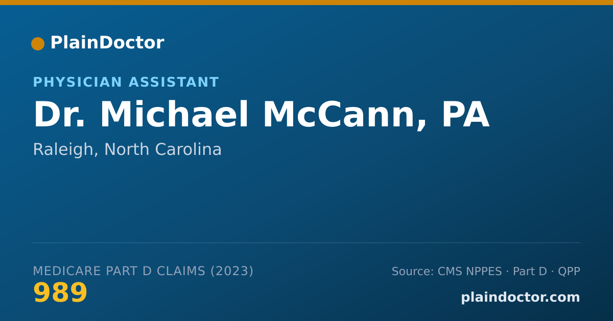 Shareable card for Michael McCann, PA - Physician Assistant, Raleigh, NC