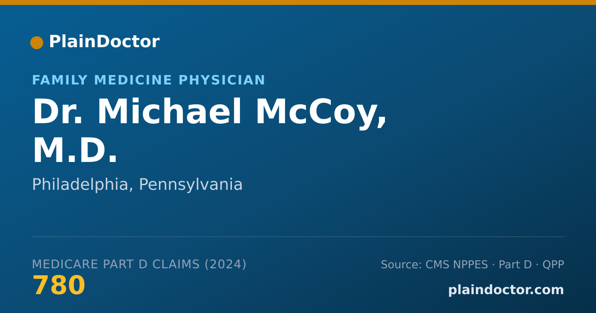 Shareable card for Michael McCoy, M.D. - Family Medicine Physician, Philadelphia, PA