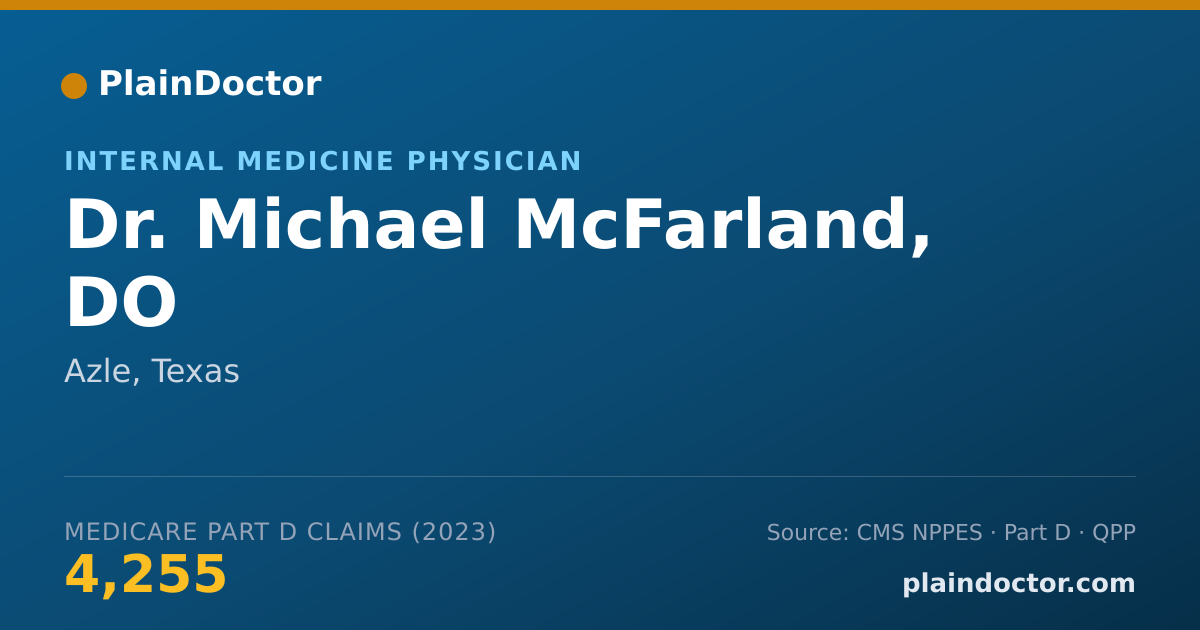 Shareable card for Michael McFarland, DO - Internal Medicine Physician, Azle, TX