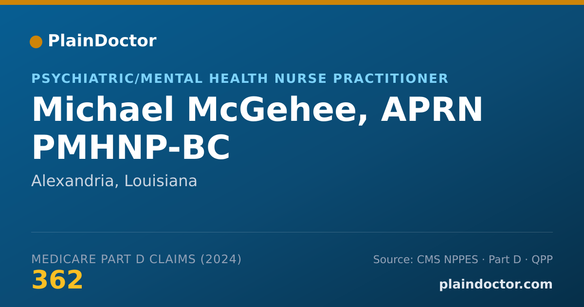Shareable card for Michael McGehee, APRN PMHNP-BC - Psychiatric/Mental Health Nurse Practitioner, Alexandria, LA