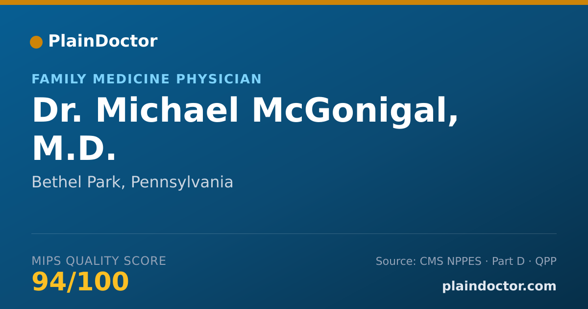 Shareable card for Michael McGonigal, M.D. - Family Medicine Physician, Bethel Park, PA