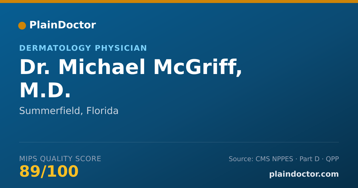 Shareable card for Michael McGriff, M.D. - General Practice Physician, Summerfield, FL