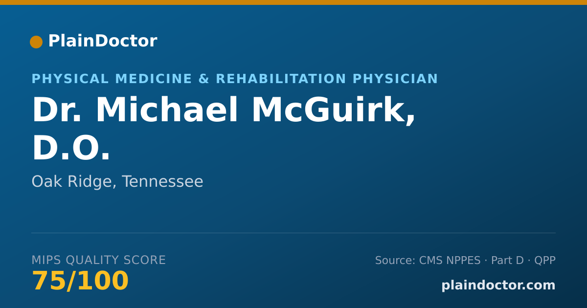 Shareable card for Michael McGuirk, D.O. - Physical Medicine & Rehabilitation Physician, Oak Ridge, TN