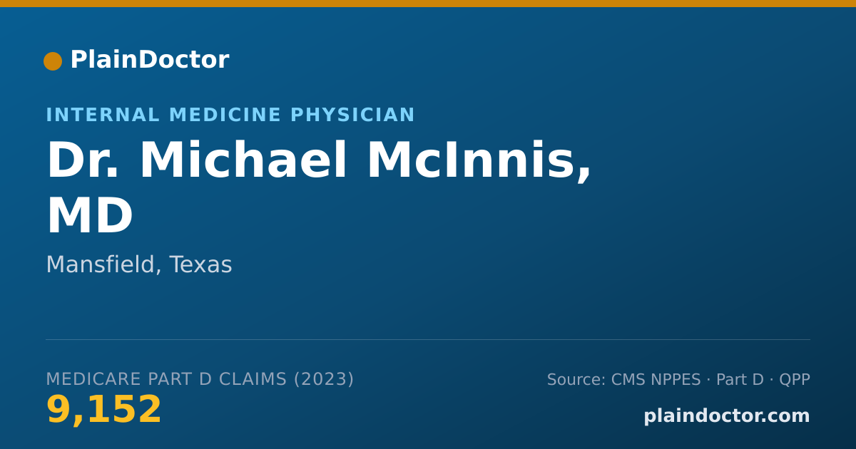 Shareable card for Michael McInnis, MD - Internal Medicine Physician, Mansfield, TX