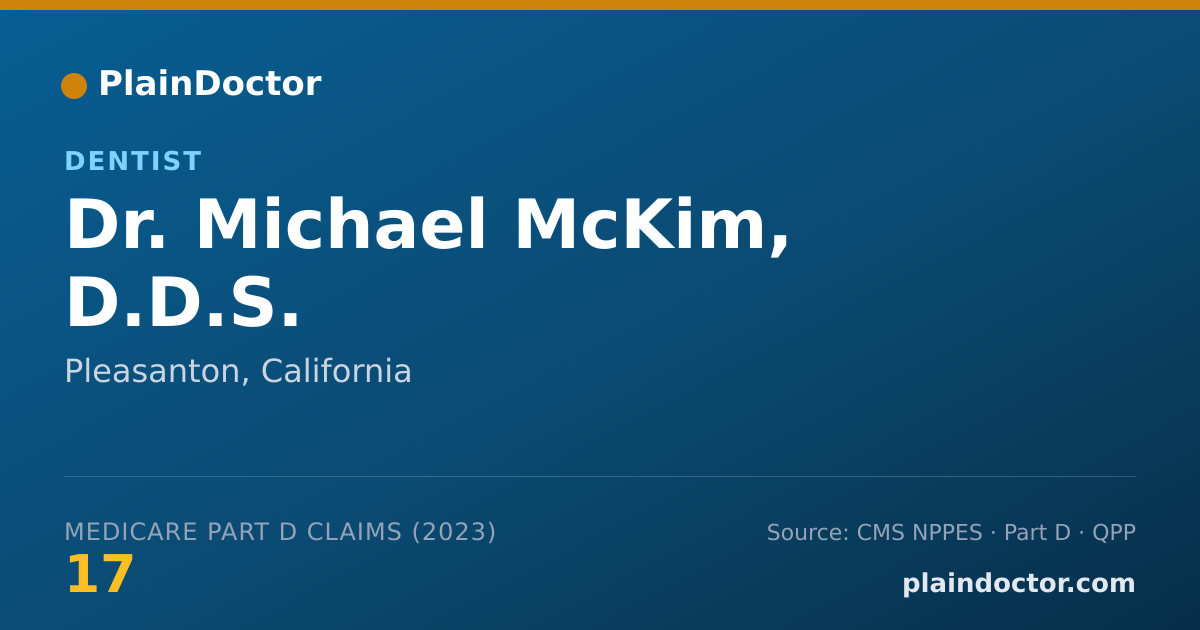 Shareable card for Michael McKim, D.D.S. - Dentist, Pleasanton, CA
