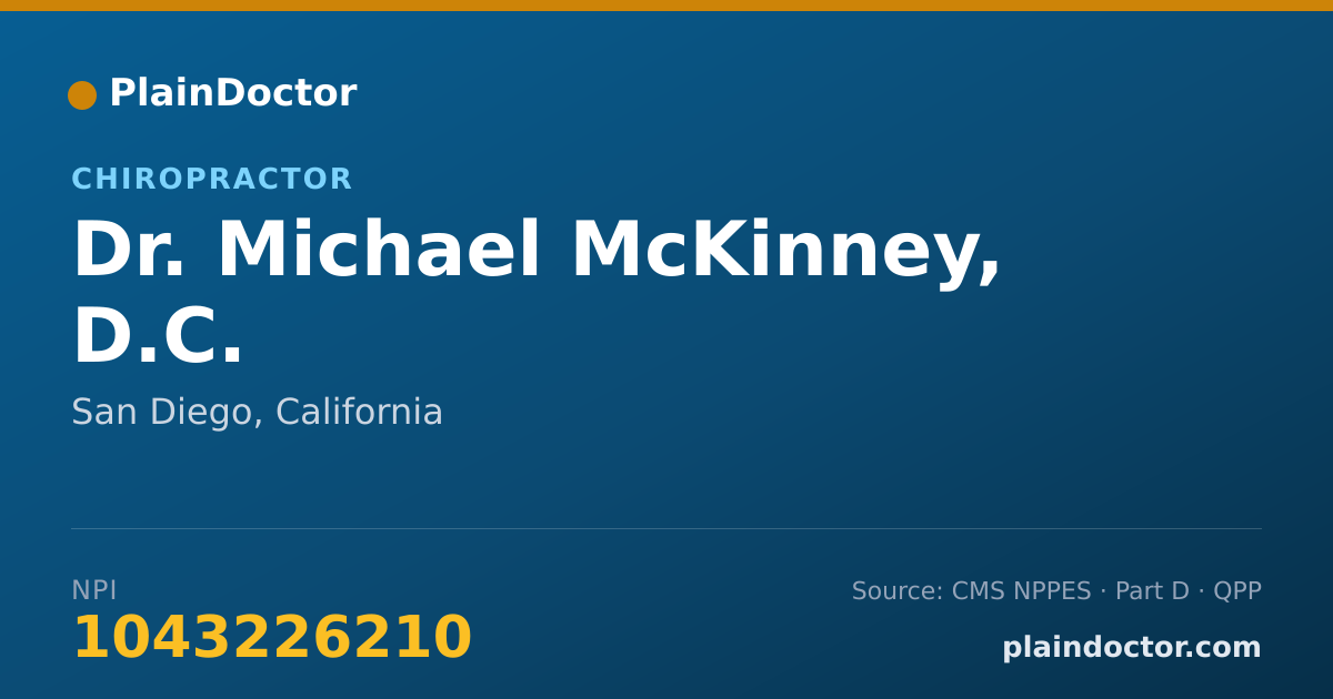 Shareable card for Michael McKinney, D.C. - Chiropractor, San Diego, CA
