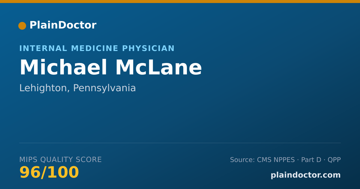 Shareable card for Michael McLane - Internal Medicine Physician, Lehighton, PA
