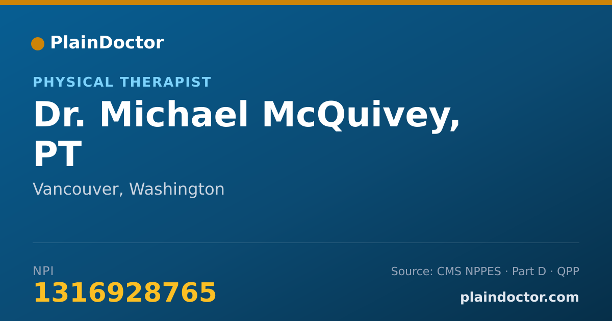 Shareable card for Michael McQuivey, PT - Physical Therapist, Vancouver, WA