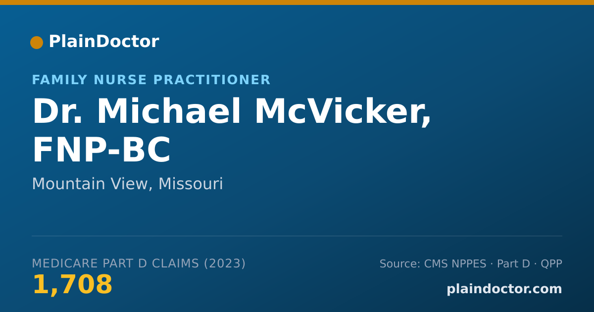 Shareable card for Michael McVicker, FNP-BC - Family Nurse Practitioner, Mountain View, MO