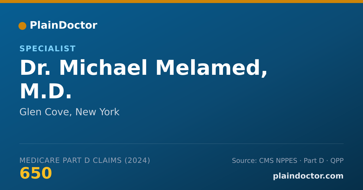 Shareable card for Michael Melamed, M.D. - Specialist, Glen Cove, NY
