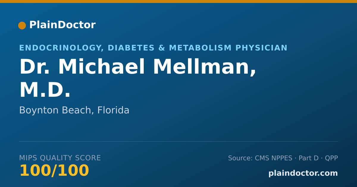 Shareable card for Michael Mellman, M.D. - Endocrinology, Diabetes & Metabolism Physician, Boynton Beach, FL