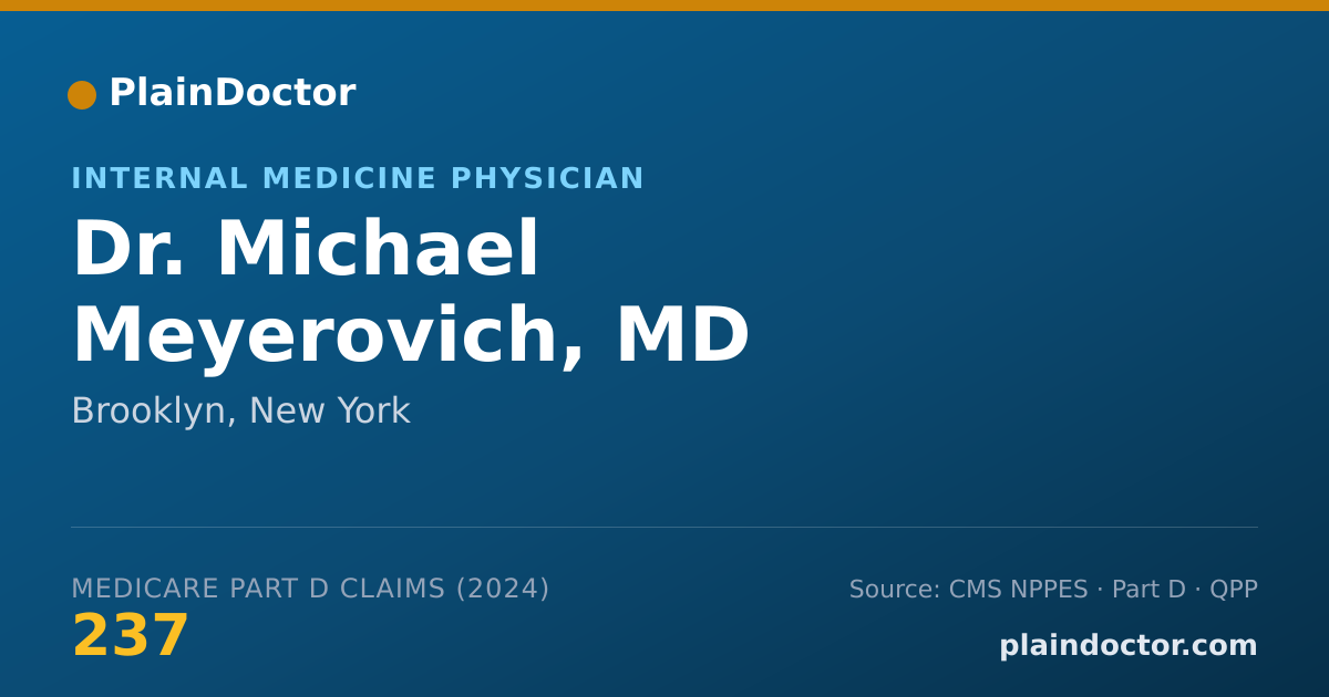 Shareable card for Michael Meyerovich, MD - Internal Medicine Physician, Brooklyn, NY