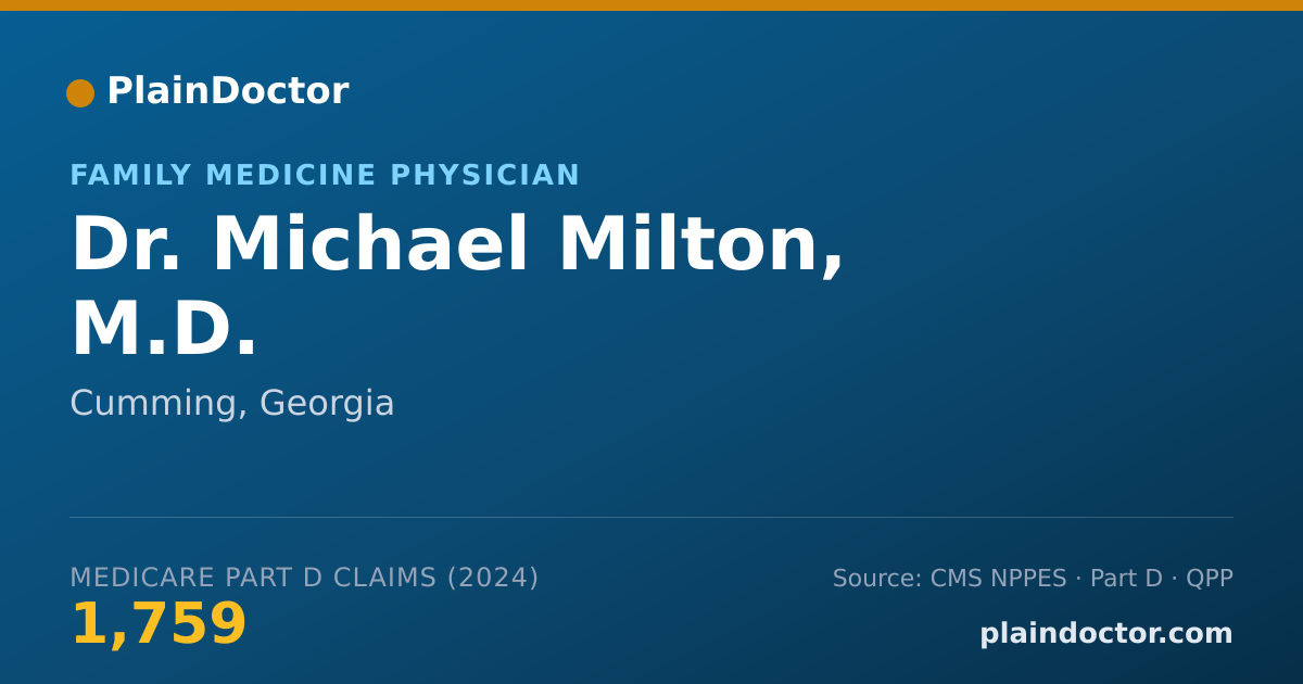 Shareable card for Michael Milton, M.D. - Family Medicine Physician, Cumming, GA