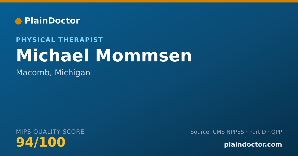 Shareable card for Michael Mommsen - Physical Therapist, Macomb, MI